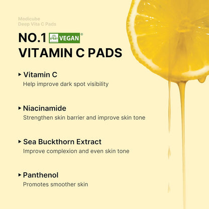 Almohadillas de toner facial de Vitamina C